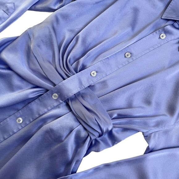 Alexander Wang Threaded Placket Draped Shirt Dress in Easter Egg - Picture 5 of 12